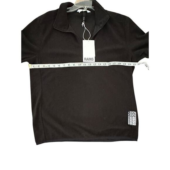 Rains Fleece Half Zip Black Size Small - Picture 6 of 11